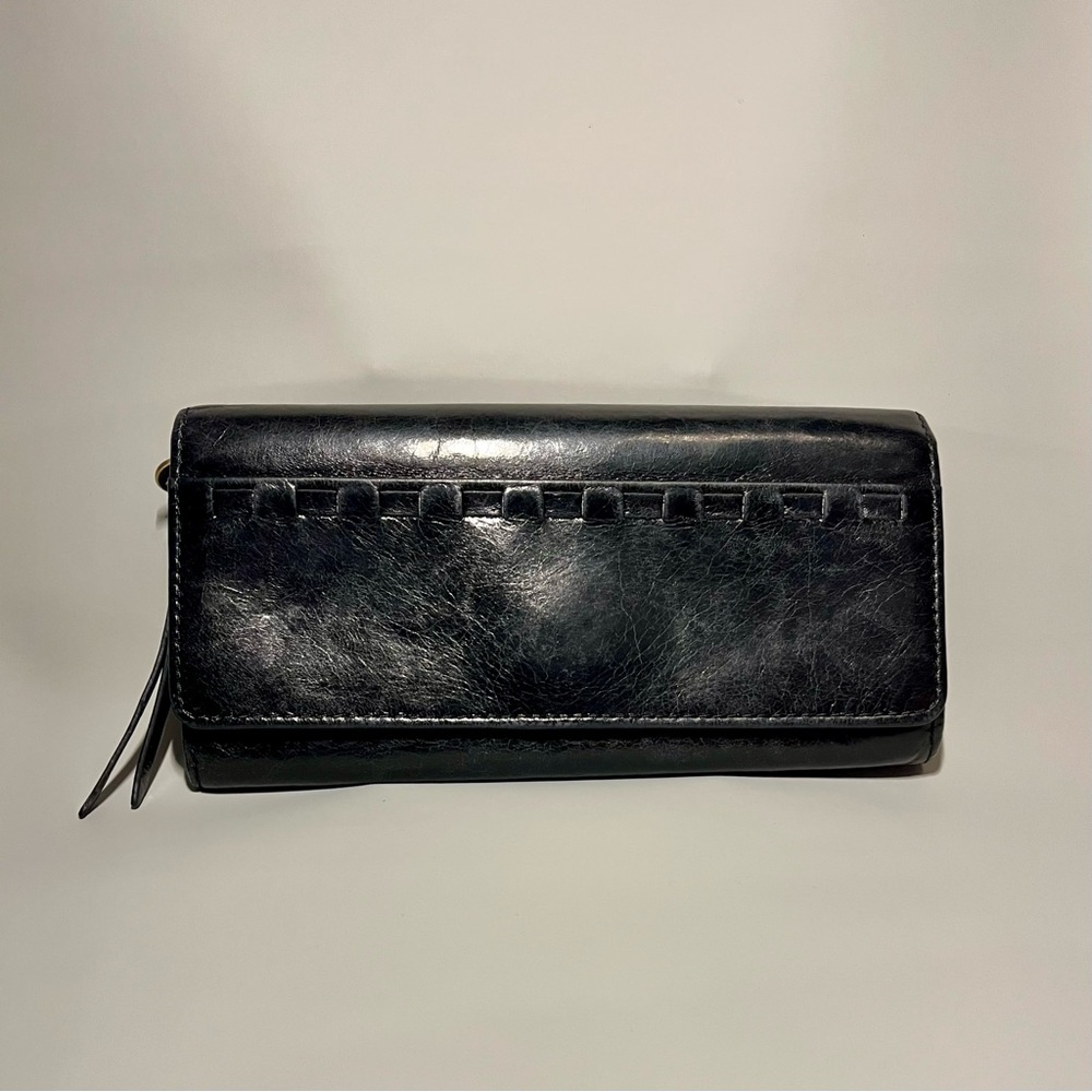 Hobo Black Leather Wallet/Rider Clutch